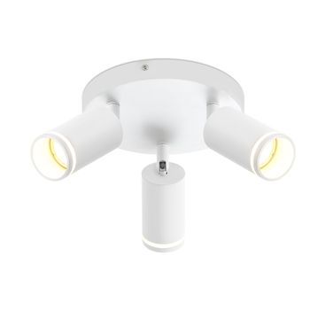 Reinhard - foco de techo de metal, color blanco, 20 cm, 3 luces, gu10
