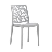 conjunto de 6 sillas de resina para interior o exterior gris claro