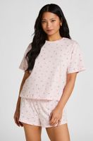 hunkemoller juego de pijama de algodon rosa
