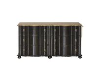 comoda estilo shabby chic tablero de roble 6 cajones negro