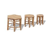taburetes de jardin 3 unidades de bambu