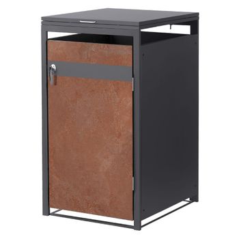Cobertizo de exterior para 1 cubo basura 68x80x120cm antracita acero