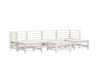 juego de muebles de jardin 7 piezas madera maciza de pino blanco