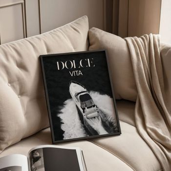 Cuadro dolce vita, marco negro, 50x70 cm