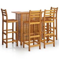 juego muebles de bar para jardin 5 pzas madera maciza de acacia vidaxl