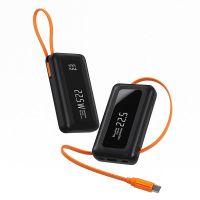 power bank klack 10000 mah con cable retractil y carga rapida 225w