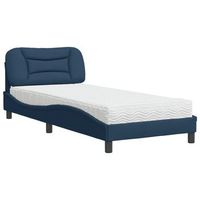 cama con colchon hvar tela azul 90x200 cm vidaxl