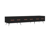mueble tv - mesa de tv madera de ingenieria negro 150x36x30 cm