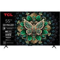 tv tcl qd-mini led 55c69ks 55 4k uhd smart tv google tv hdr10 onkyo