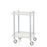 carrito auxiliar leky armazon gris 2 estantes multifuncional practico y decorativoacerorojo