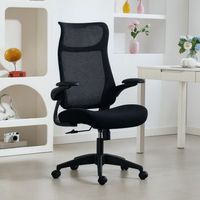 silla de oficina de malla espuma pp homcom 64x65x108-118 cm - negro