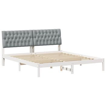 Estructura De Cama Con Cabecera Tapizada 180 X 200 Cm Vidaxl