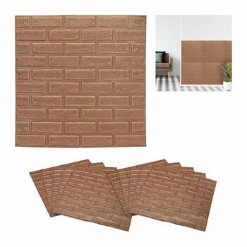 Juego De 10 Ladrillos Dekorplast - Copper - 8x73.5x73cm