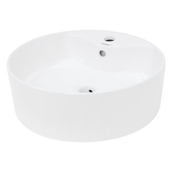 Lavabo Cerámico Redondo 460 X 460 X 155 Mm Blanco Ecd Germany