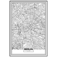 panorama cuadro metacrilato enmarcado mapa de ciudad berlin 50x70 cm