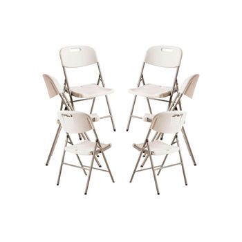 Pack 6 Sillas Plegables De Jardín Resin - Blanco