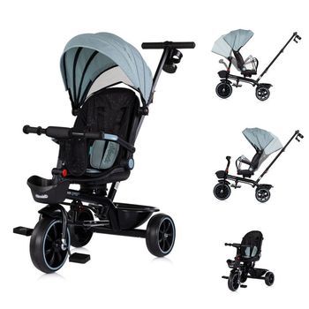 Triciclo Con Capota Y Mango Parental Max Sport De Chipolino - Matcha