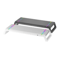 mars gaming mgs-one soporte premium monitor iluminacion rgb chroma soporte movilestablets y cajon ajustable 3 tamanos usb 20 soporte gaming rgb blanco