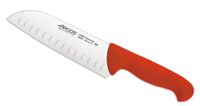 cuchillo santoku con alveolos acero inoxidable nitrum de 180 mm rojo