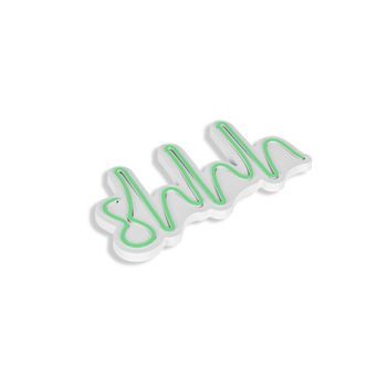 Iluminación Led Decorativa De Plástico Shhh Verde 34x17x2 Cm