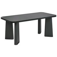 mesa minimalista con tablero de bordes redondeados 180 x 90 cm negra atlin