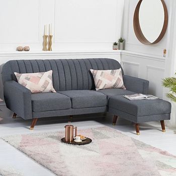 Lucia Reversible Sofa Bed in Grey Linen