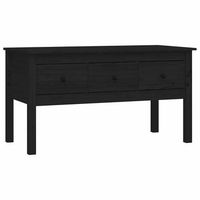 mesa de cafe - mesa de centro de madera maciza de pino negro 102x49x55 cm