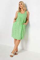 yours vestido sin mangas verde de florecitas mujer curvy y tallas grandes yours