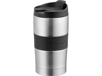 Termo - De'Longhi DLSC074, Acero inoxidable, 0.235 l, Funda de silicona, Plata