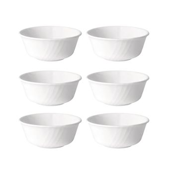 Set 6 boles vidrio opal blanco 12 cm