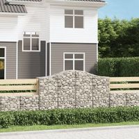 cestas de gaviones 3 piezas  gavion para piedras  gavion decorativo forma de arco hierro 200x50x120140 cm cfw797889