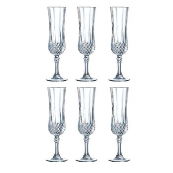 Juego de 6 copas flauta cristal 14 cl