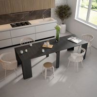 consola extensible efecto madera negro 262x90x77cm