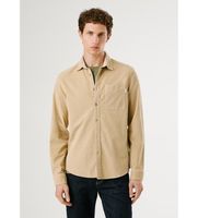pepe jeans para hombre pm3090844 camisa clayton beige xl casual algodon manga larga
