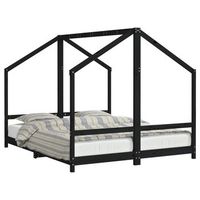 estructura de cama para ninos madera pino negro 2x80x200 cm vidaxl