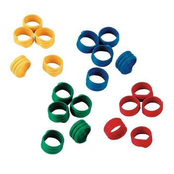KERBL Anilla de Espiral para Identificación de Pollos, Pavos y Faisanes, Colores Variados, Ø 20 mm, Envase 100 uds