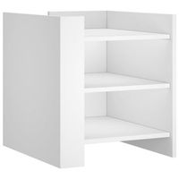 mesita de noche con 3 estantes abiertos 45 x 50 x 50 cm madera contrachapada blanca dec033407