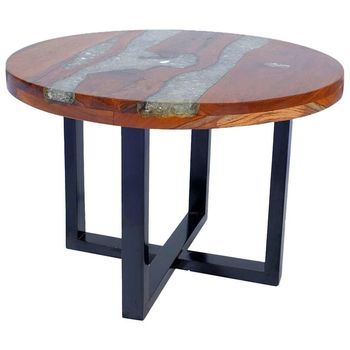 Mesa De Centro De Resina De Teca 60 Cm Vidaxl