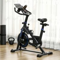 bicicleta estatica homcom de acero abs 103x53x100-114cm blanco