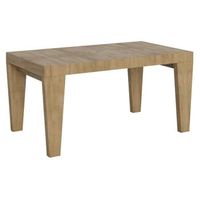 mesa extensible de roble natural 6 a 12 personas l 160 a 264 cm kristo