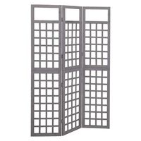 biomboenrejado de 3 paneles madera de abeto gris 121x180 cm vidaxl