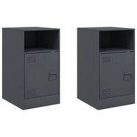 pack 2 uds mesitas de noche  mesilla de noche gris antracita 345x39x62 cm