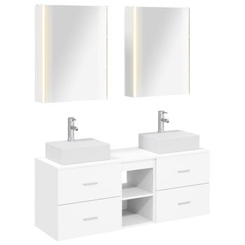 Juego De Muebles De Baño 5 Uds. Blanco Vidaxl
