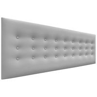 dhome cabecero de polipiel con 3 hileras de botones cabezal tapizado cama lujo gris claro 150cm