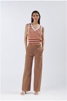 pantalon de pernera ancha de tela bull denim ginger