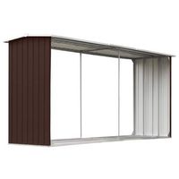 casetilla para lena acero galvanizado marron 330x92x153 cm vidaxl