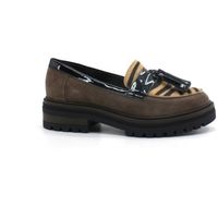 l4k3 mocasines lake mocassino zebra animalier brown e18-moc para mujer