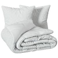 juego de cama de 3 piezas en jacquard blanco cisne 260x240cm