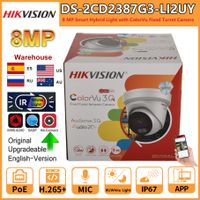 camara ip hikvision de 8mp ds-2cd2387g3-li2uy luz hibrida inteligente colorvu microfono dual integrado 4k vision a color 247 camara de red tipo torreta