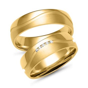 Alianzas de oro con 5 diamantes